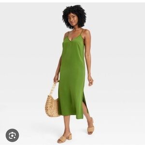 A New Day | Target Olive Green Slip Midi Dress